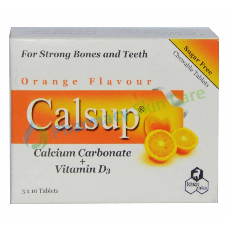 Calsup Tab Tablet SCHAZOOZAKA PVT LTD CALCIUMSUPPLEMENT Calcium Carbonate 1000mg Vit D 32.5mcg jpg