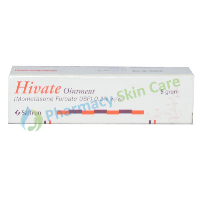 Hivate Ointment 5G Saffron Pharmaceuticals Pvt Ltd Corticosteroid Mometasone Furoate