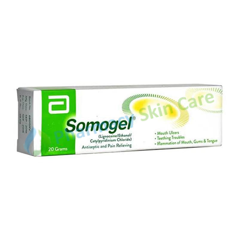 Somogel Gel 20g Lignocaine Ethanol Cetylpyridinium chloride Abbott laboratories
