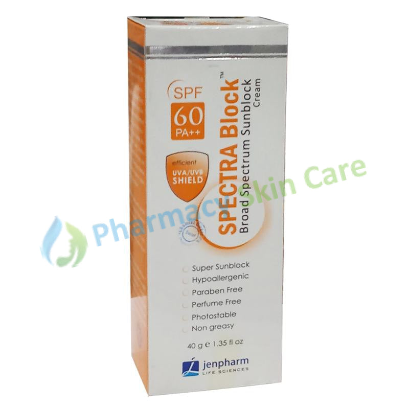 Spectra block SPF 60 40gm Cream JenPharm Life Sciences Sun Block
