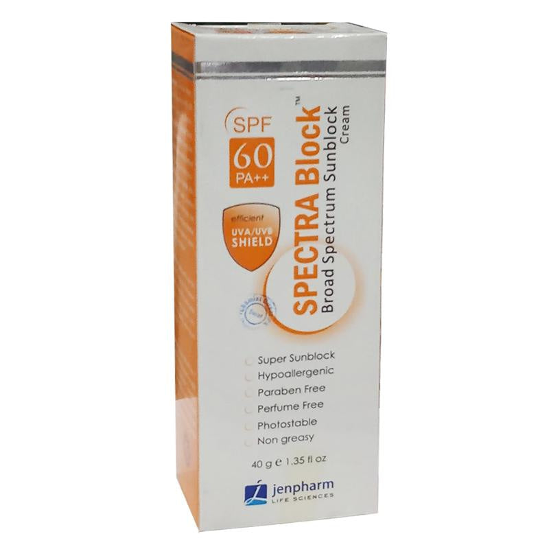 Spectra block SPF 60 40gm Cream JenPharm Life Sciences Sun Block
