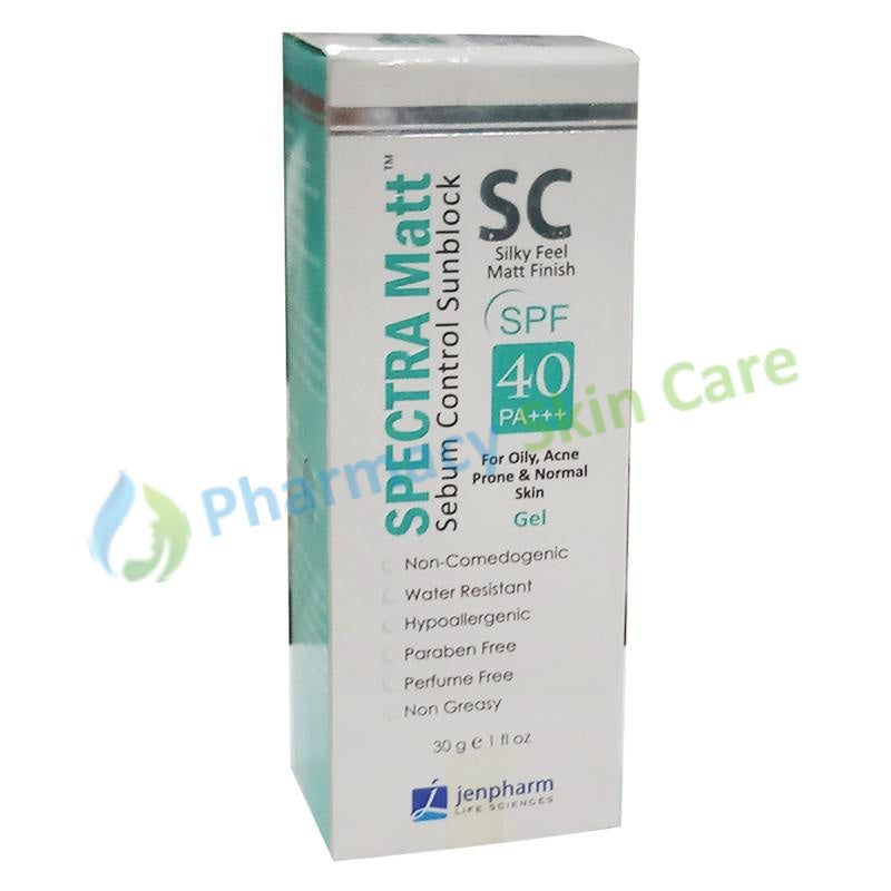 Spectra Matt SC SPF 40 Gel 30g JenPharm Life Sciences Sun Block