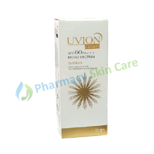 Uvion Cream Spf60 Pa+++ Sun Block 30Gm Skin Care