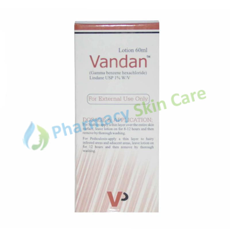 Vandan Lotion 60ml Lindanede USP 1% Gamma benzene hexachloride Valor Pharma