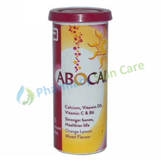 AboCal Effervescent Tablets ABBOTT LABORATORIES (PAKISTAN) LTD Calcium carbonate 670 mg (equivalent to 268 mg of elemental calcium) Vitamin D 400IU Vitamin C 500mg Vitamin B6 10mg