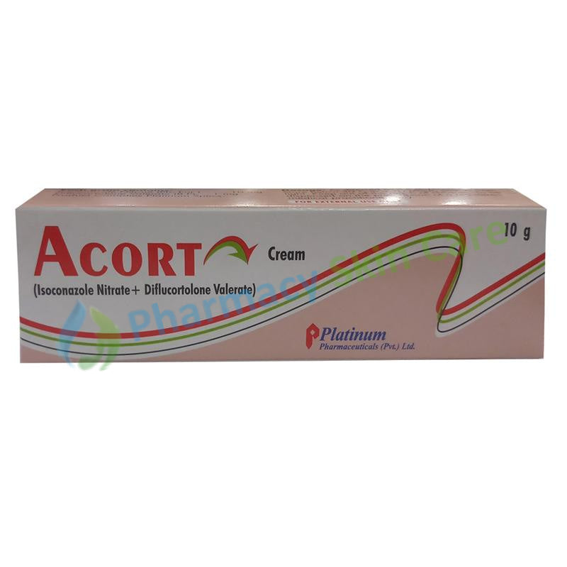 Acort Cream 10g Platinum Pharmaceuticals (Pvt) Ltd Diflucortolone 0.1%, Isoconazole 0.1%