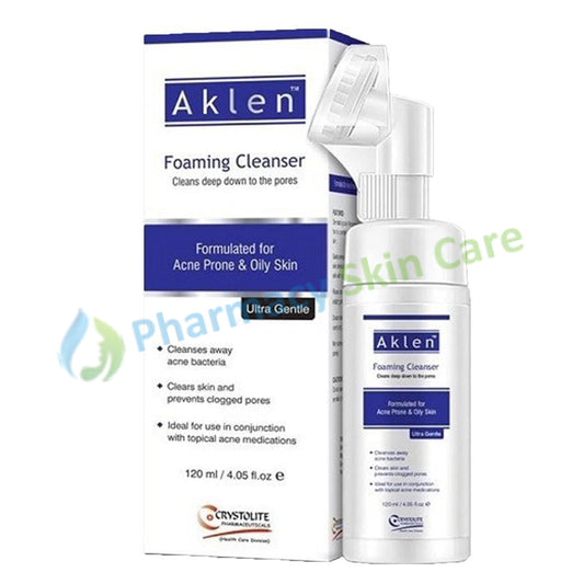 Aklen Foaming Cleanser 120ml Cleanser Crystolite Pharma Skin Care Preparation
