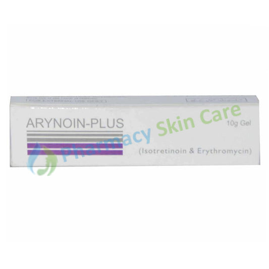 Arynoin-Plus Gel 10gm PHARMA HEALTH PAKISTAN (PVT.) LTD Isotretinoin 0.05%, Erythromycin 2%