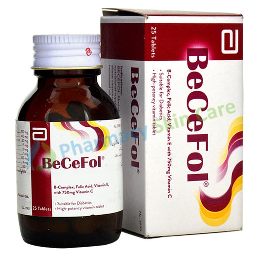Becefol Tab ABBOTTLABORATORIES_PAKISTAN_LTD Vitamin Supplement Vitamin C 750mg_Nicotinamide 100mg_VitaminE30IU_Calciumpantothenate20mg_VitaminB115mg_Vitamin B210mg.jpg