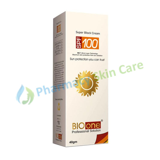 Bio One SFP 100 Super Block Cream 40gm Whiz Laboratories Sun Block