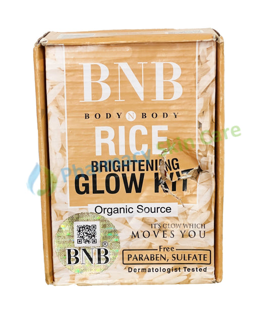 BNB Rice Brightening Kit 3 in 1 face wash scrub Mask