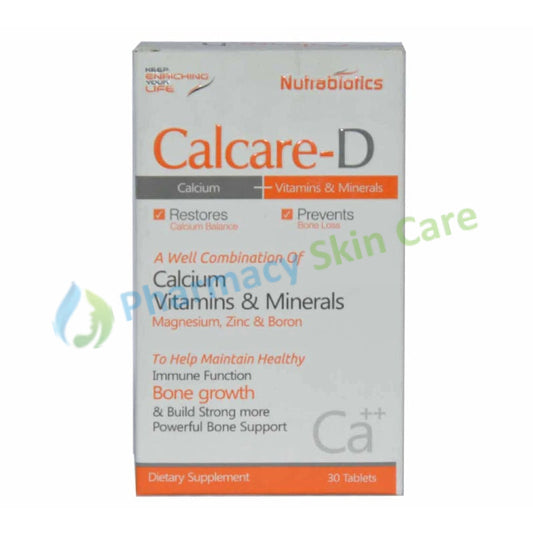 Calcare-D Tablet Nutrabiotics pharma Supplement Calcium Vitamins Minerals