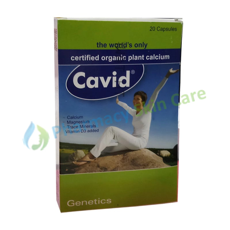 Cavid Capsule Genetics Pharmaceuticals Calcium Supplement Calcium 750mg, Magnesium 65mg, Vitamin D 1000IU