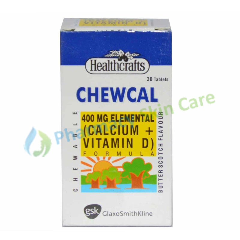 Chewcal Tablet 400mg 100IU Glaxosmithkline Pakistan Limited calcium supplement Elemental Calcium 400mg, Vitamin D 100IU