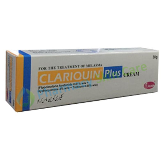 Clariquin Plus Cream 30g Fluocinolone Acetonide 0.01% WW + Hydroquinone 4% WW + Tretinoine 0.05% WW Seatle