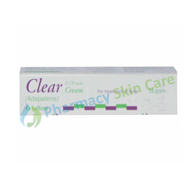 Clear Cream 0.1% 15gram Saffron Pharmaceuticals Anti-Acne Adapalene