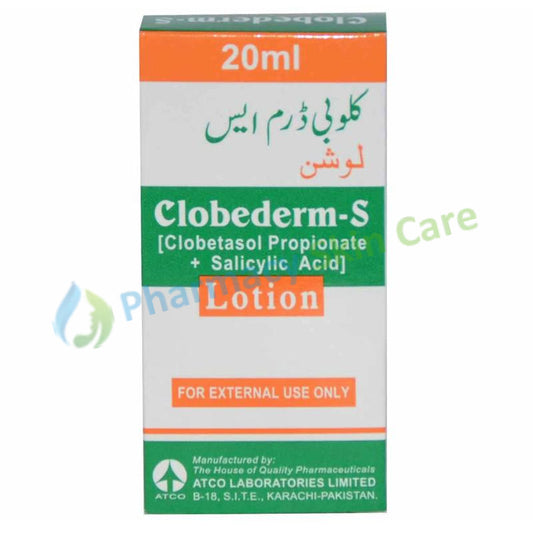Clobederm SLotion 20ml ATCOLABORATORIES PVT LTD Corticosteroids achmlcontains Clobetasol Propionate 0.5mg Salicylic Acid 20.0mg