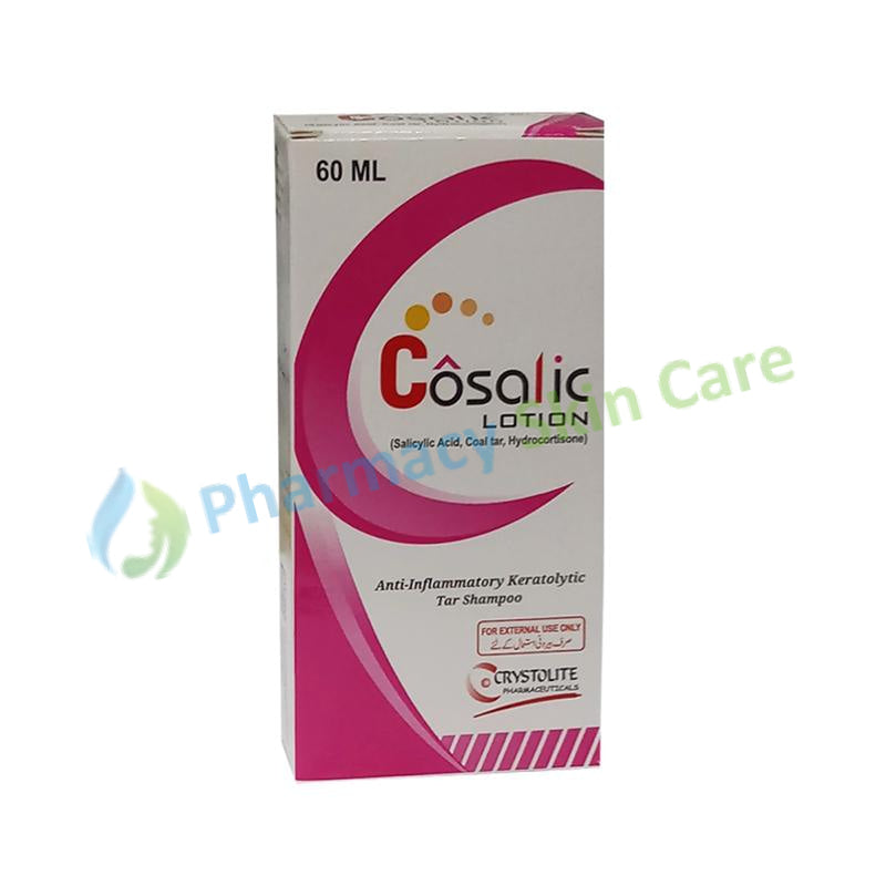 Cosalic Lotion 60ml Crystolite Pharma Salicylic Acid Coal tar Hydrocortisone