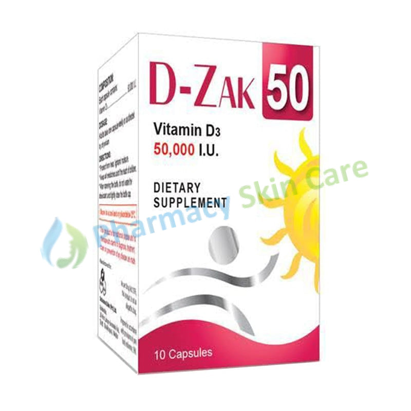 D-Zak 50 Capsule 50000IU Schazoo Zaka Vitamin D Analogue Vitamin D3