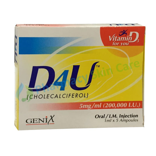 D4U 5mg 200000I.U injection 5Vital Cholecalciferol Genix Pharma