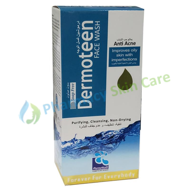 Dermoteen Face Wash 100ml Pharma Health Anti Acne Salicylic Acid Silica Chondrus Crispus Carrageenan Sodium Lauroyl Oat Amino Acids Copper Pca Zinc Pca Ethylhexy lSalicylate Butyl Avocadate Xyl