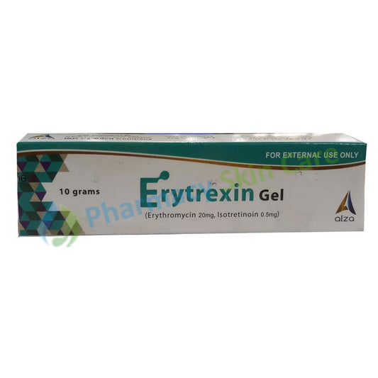 Erytrexin Gel 10gm Alza Pharma Erythromycin 20mg isotretinoin 0.5mg