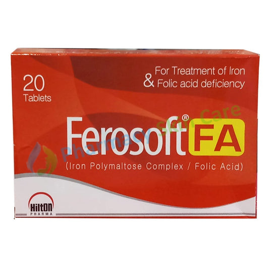 Ferosoft Fa Tab Tablet Hilton Pharma Pvt Ltd Anti Anemic Iron Polymaltose 100mg Folic Acid 0.35mg
