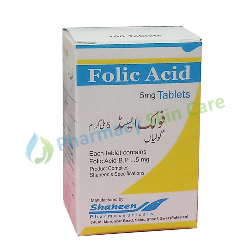 Folic Acid 5mg Tablet Shaheen Pharmaceuticals Vitamin Supplements Folic Acid