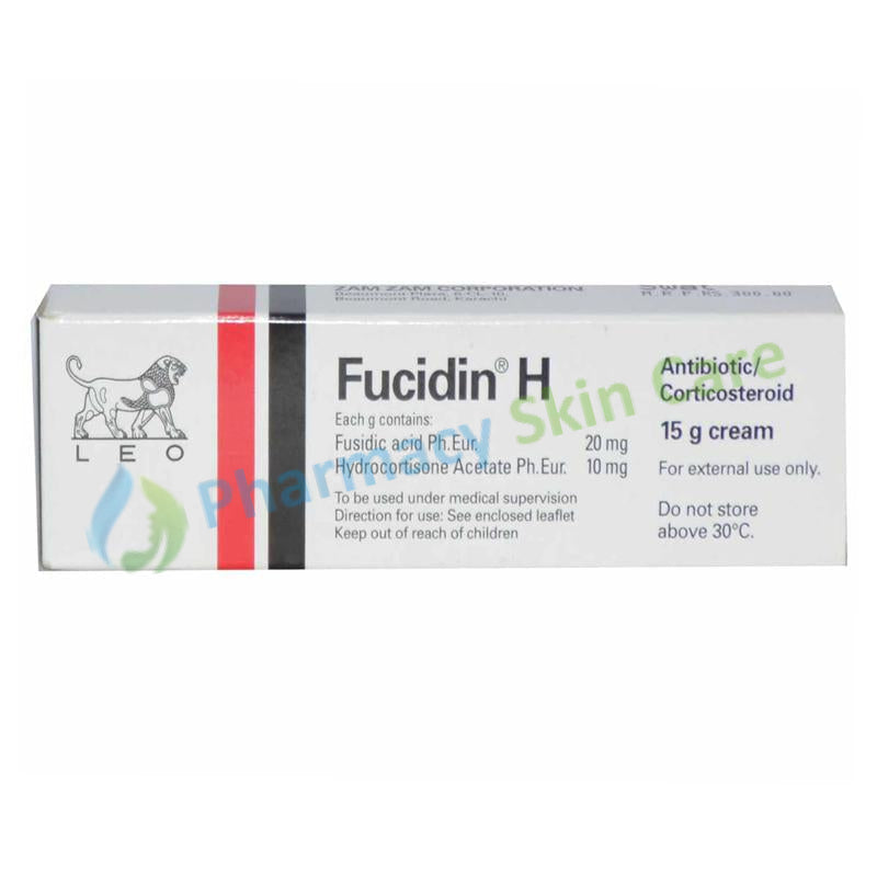 Fucidin-H cream 15gram leo Pharmaceuticals Anti-Bacterial + Corticosteroid Fusidic Acid 2%, Hydrocortisone Acetate 1%