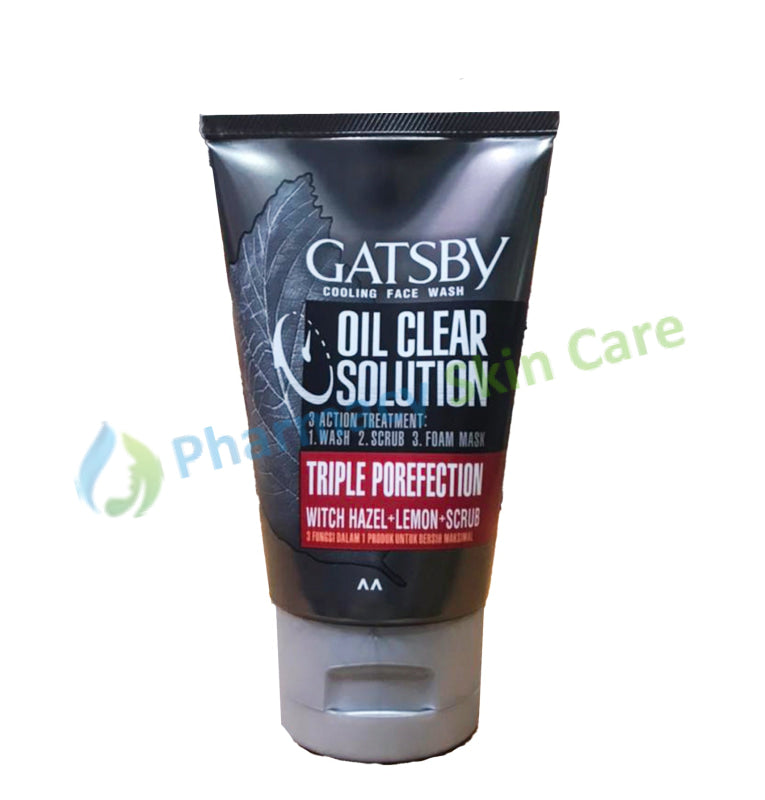 Gatsby Face Wash Oil Clear Solution Triple Porefection Witch Hazel + Lemon + Scrub 100ml JAPAN Scrup