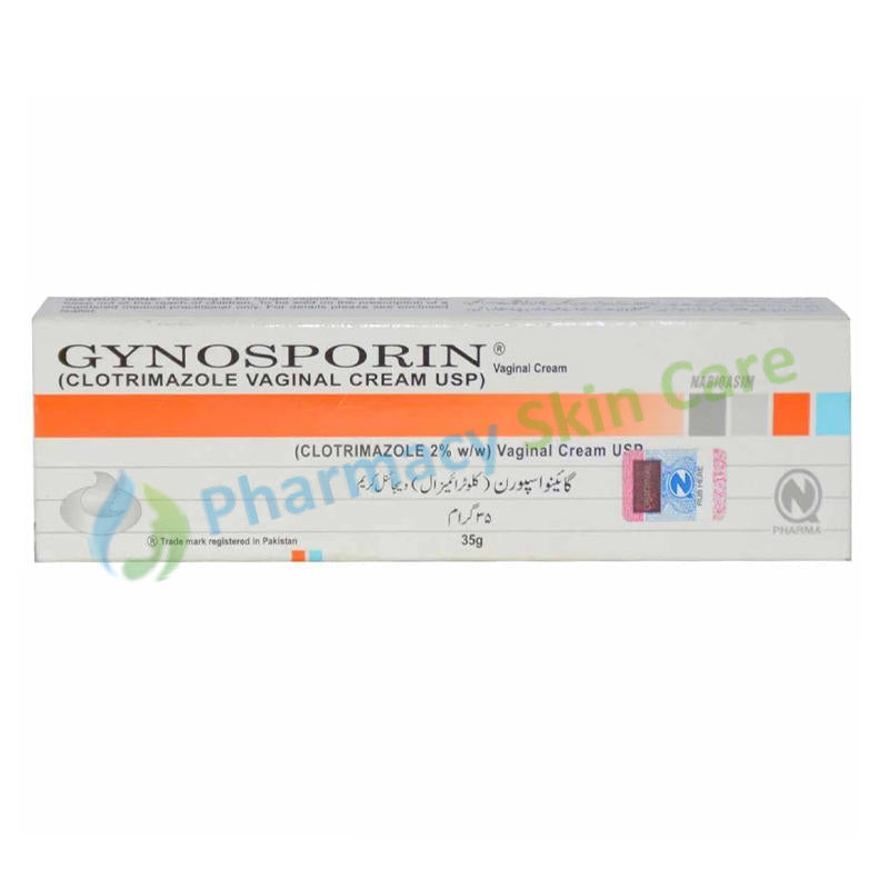 Gynosporin 2% Cream 35gram Nabiqasim Industries Anti-Fungal Clotrimazole Vaginal Cream
