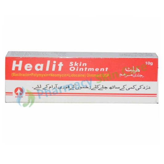 Healit Skin Ointment 10Gram Anti-bacterial Bacitracin+Polymyxin+Neomycin+Lidocaine