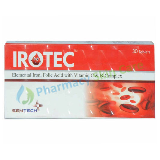 Irotec Tablet Sentech Pharma Elemental iron folic acid vitaminsC&B commplex  