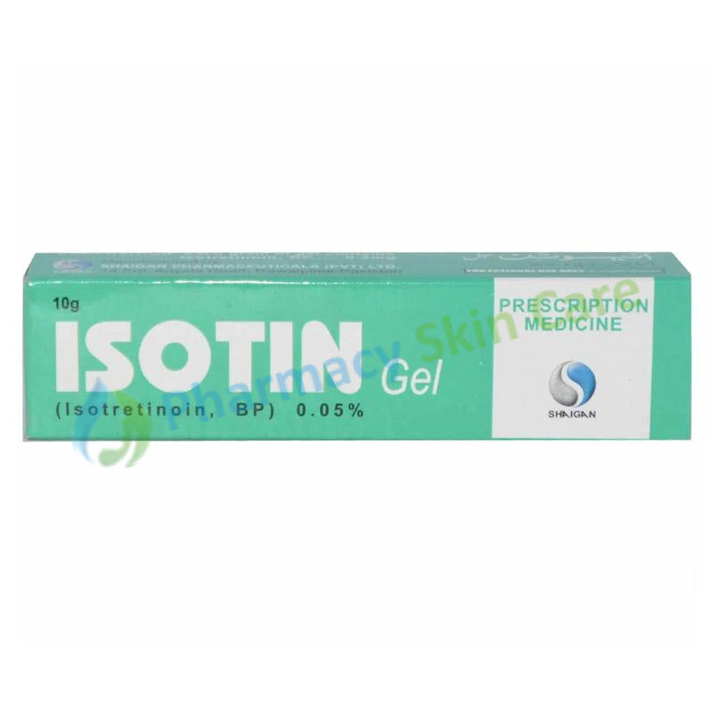 Isotin Gel 10gram Shaigan Pharmaceuticals Anti-acne Isotretinion BP 0.05%