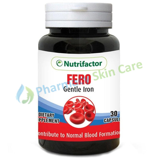 Nutrifactor Fero Cap Capsule Nutritional Supplement Increases hemoglobin for improved oxygen flow tothe brain heart musclesandbodytissues Essentialforenergylevels physicalandcognitiveperforma