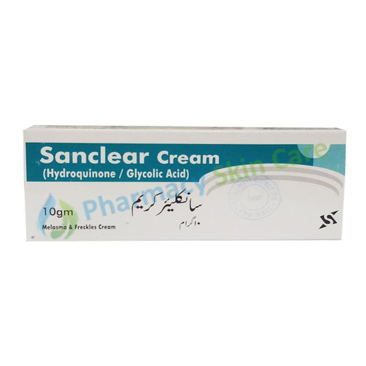 Sanclear Cream 10gm Hydrozuine, Glycolic Acid Sante Pharma Melasma & Freckles Cream