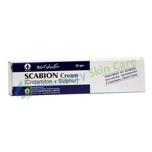 Scabion Cream 20gm Atco Laboratories Pvt_ Ltd Scabicide Each 100gm Of Cream Contains Crotamiton 10gm_ Sulphur 2gm