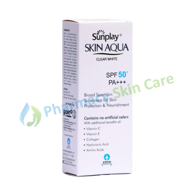 Skin Aqua Clear White Cream 25g Sunplay SPF50 PA+++ Vitamin C,Vitamin E,Collagen,Amino Acid,Hyoluronic Acid Atco laboratories