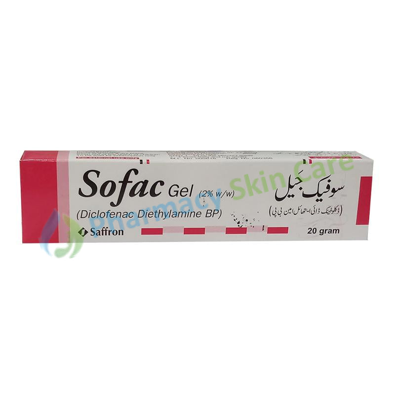 Sofac Gel 2% 20gm Diclofenac Sodium Saffron Pharmaceuticals Nsaid