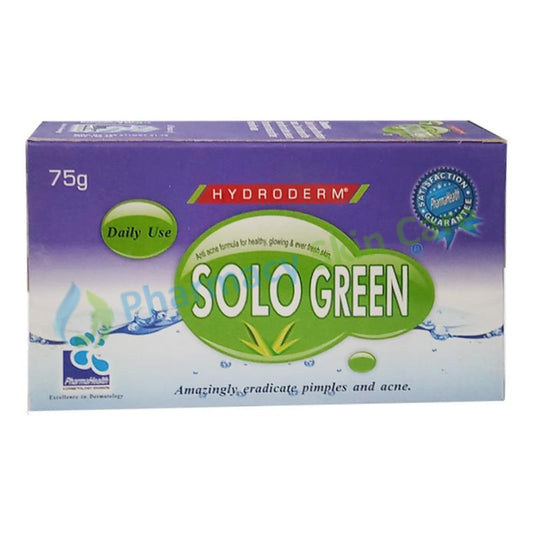 Solo Green Bar 75g Pharma Health Skin Care Preparations Glycerin Enriched and Aloe vera Based soap for all types of dry skin