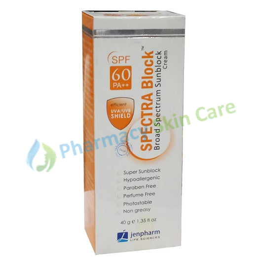 Spectra block SPF  60 40gm Cream JenPharm Life Sciences Sun Block