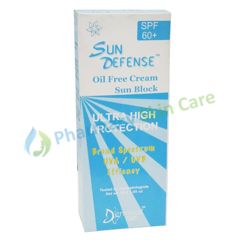 Sun Defense Oil Free Cream Sunblock 30gm Dermsol Pharma
