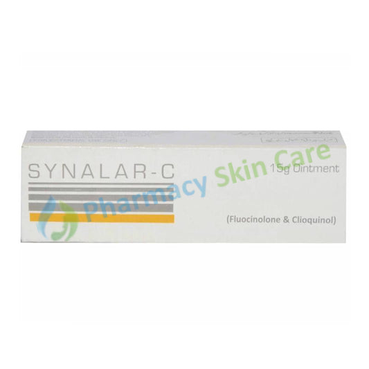 Synalar-C 15g Ointment Anti-Bacterial + Corticosteroid Fluocinolone & Clioquinol Pharma Health