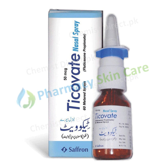 Ticovate Nasal Spray 50mcg Saffron Pharmaceuticals 0Pv ._ Limited Corticosteroid Fluticasone Propionate