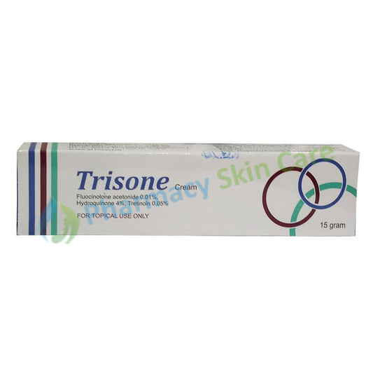 Trisone Cream 15gm Fluocinolone acetonide 0.01% Hydroquinone 4% Tretinoin 0.05% Valor Pharma