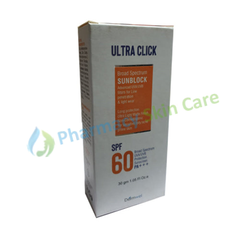 Ultra Click Broad Spectrum Sunblock Spf 60 30G Medicine