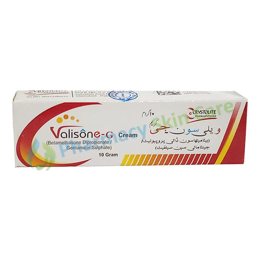 Valisone G Cream 10gm Crystolite Pharma Betamethasone Dipropinate Gentamicin Sulphate